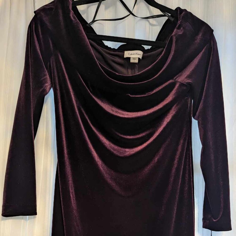 Calvin Klein Velvet Off-the-Shoulder Dress (NWT)